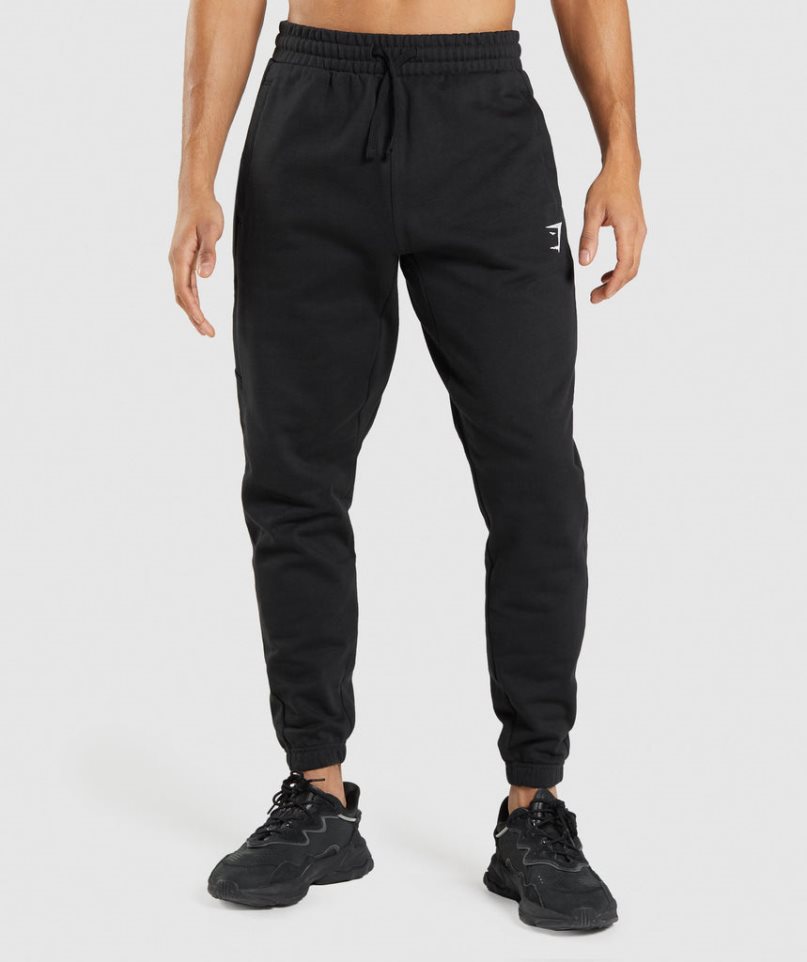 Men\'s Gymshark Essential Jogger Black | NZ 6HACTF